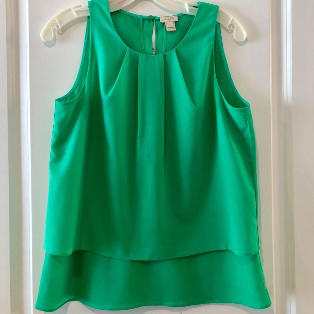 J. Crew Bright Green Flowy Blouse